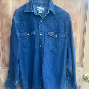 Carhartt Blue Jean Western Shirt with Pearl Snaps
